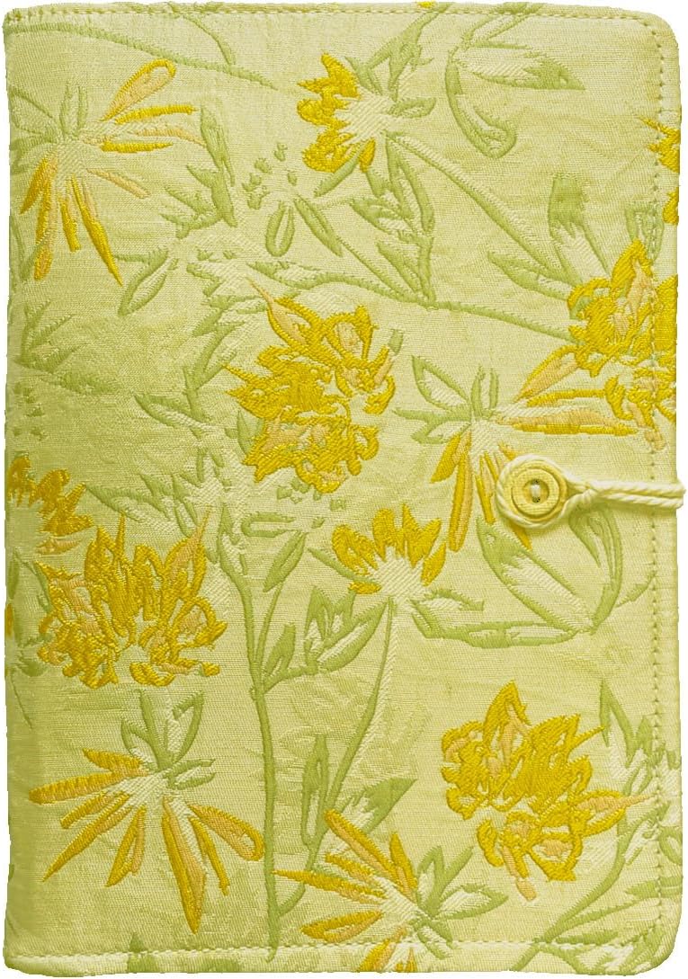 ipoul Journal for Women, Flower Embroidery Refillable Notebook, A5 Binder 6 Ring, Budget Binder, Refillable Sketchbook, Travel Diary, Gift for Friends Female, Yellow Golden Bell, Planner Binder - Image 1